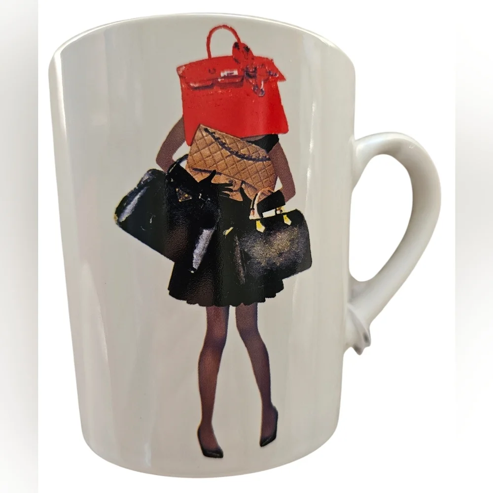 Amanda Greenwood Stylish Women's Bag Collection Mug w/ Red Inside. New W… - Picture 1 of 3